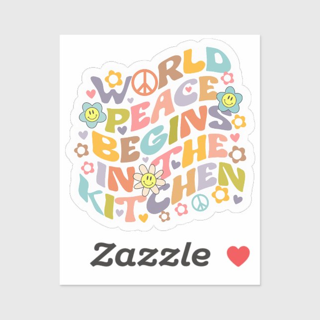 World Peace Begins in The Kitchen, Retro Vegan  (Sheet)