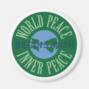World Peace Begins With Inner Peace Magnet (Round)