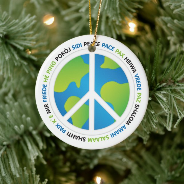 World Peace Ceramic Ornament (Tree)