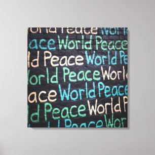 World Peace Colourful Love Peaceful Canvas Print