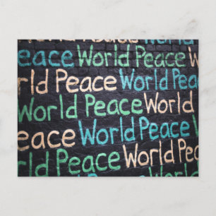 World Peace Colourful Love Peaceful Postcard