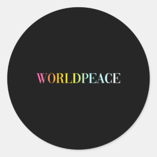 World Peace (colourful Text) Classic Round Sticker