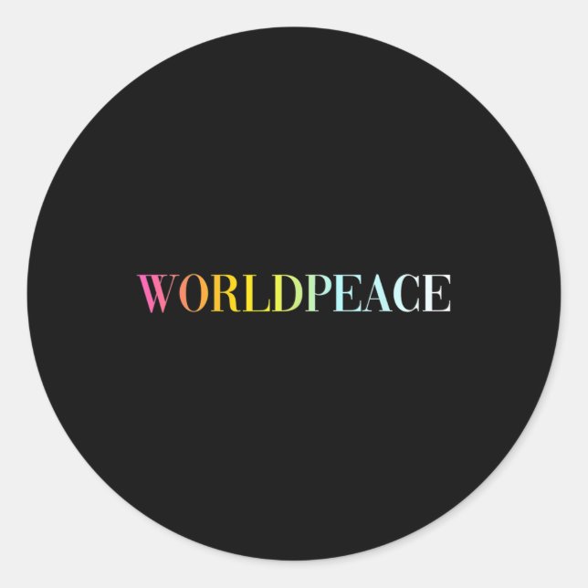 World Peace (colourful Text)  Classic Round Sticker (Front)
