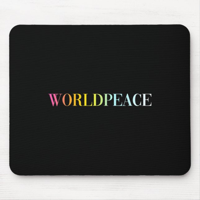 World Peace (colourful Text)  Mouse Pad (Front)