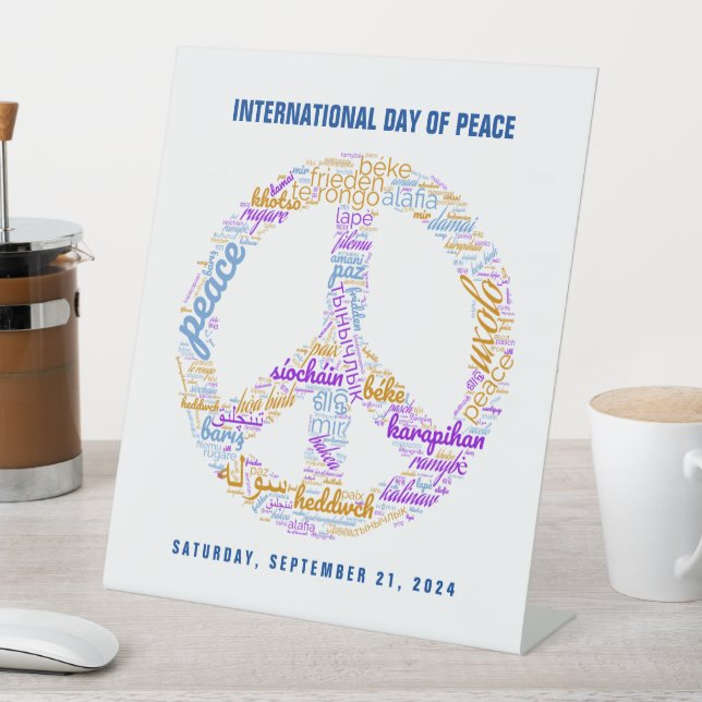World Peace Day Peace Sign Word Cloud (In SItu)