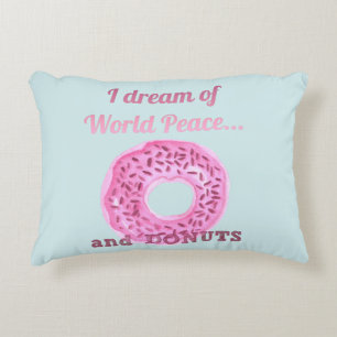 World Peace & Doughnuts Accent Pillow