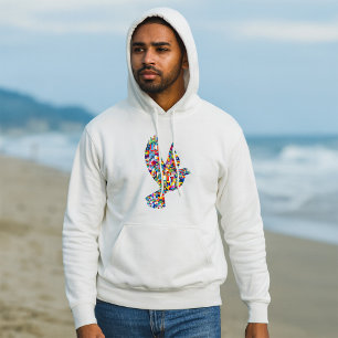 World Peace Dove Made of International Flags  Hoodie