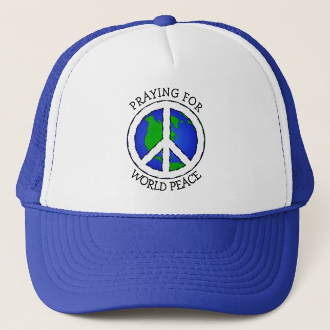 World Peace Earth and Peace Sign Hat (Front)