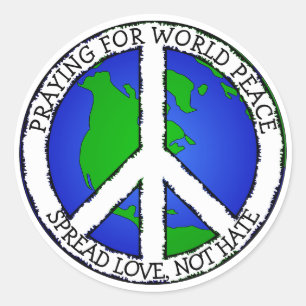 World Peace Earth and Peace Sign Sticker
