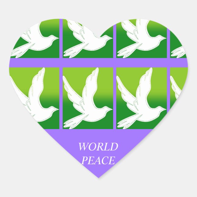 WORLD PEACE HEART STICKER (Front)