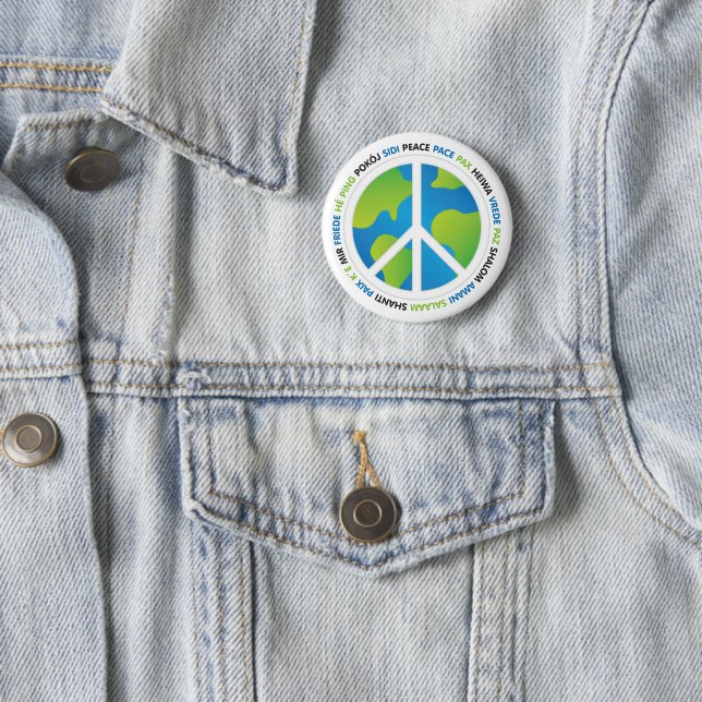 World Peace Languages 2 Inch Round Button (In Situ)