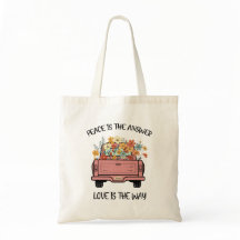 World Peace Love Wildflower Vintage Floral Pattern