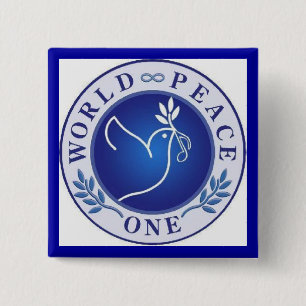 world peace one 2 inch square button