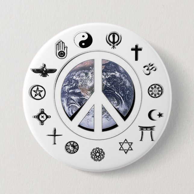 World Peace - Peace on Earth 3 Inch Round Button (Front)
