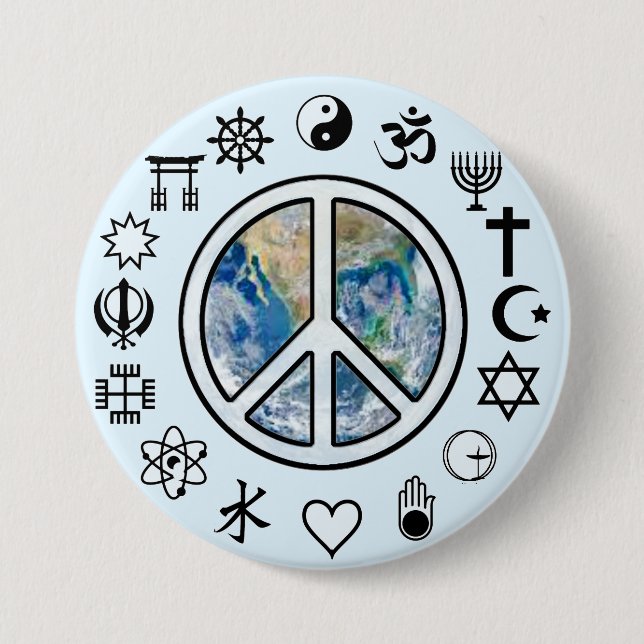 World Peace - Peace on Earth 3 Inch Round Button (Front)
