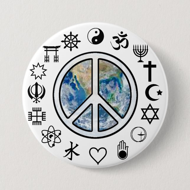 World Peace - Peace on Earth 3 Inch Round Button (Front)