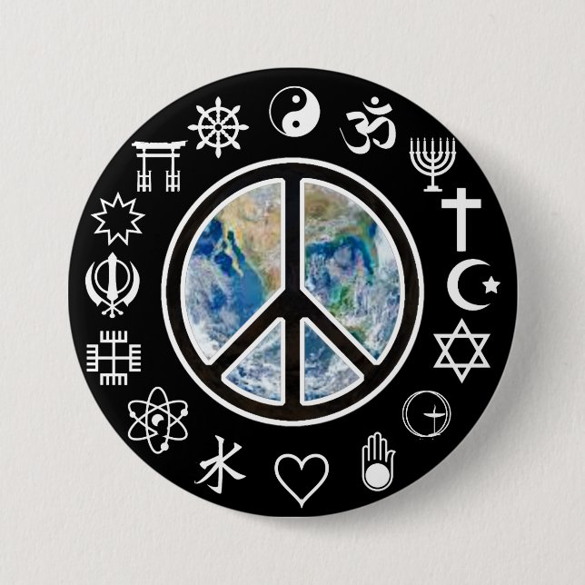 World Peace - Peace on Earth 3 Inch Round Button (Front)