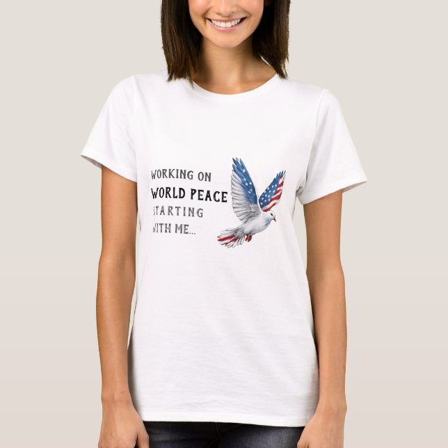 World Peace Pigeon T-Shirt – Funny & Thoughtful Gr (Front)