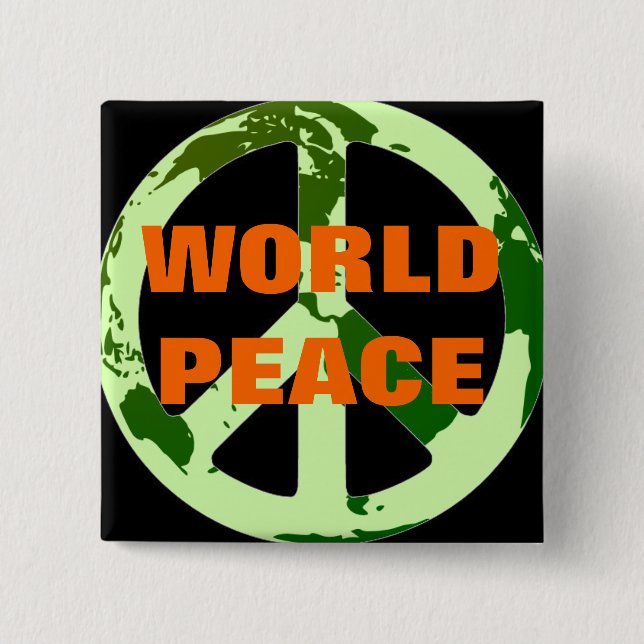 WORLD PEACE PINBACK BUTTON (Front)