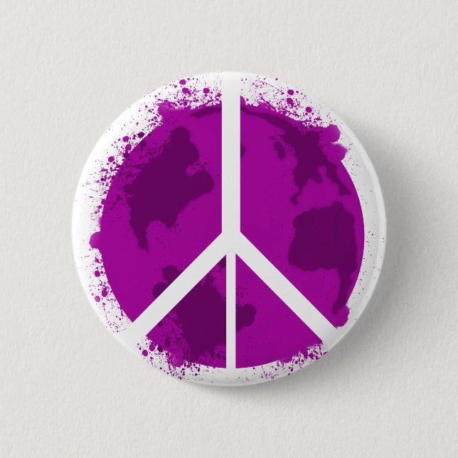 World Peace, Pink 2 Inch Round Button (Front)