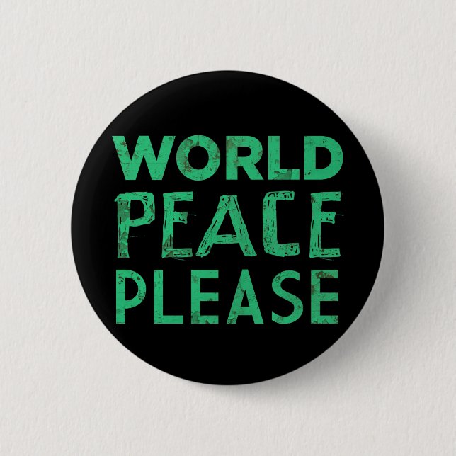 World Peace Please 2 Inch Round Button (Front)