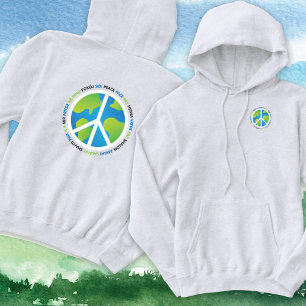 World Peace Sign Globe Hoodie