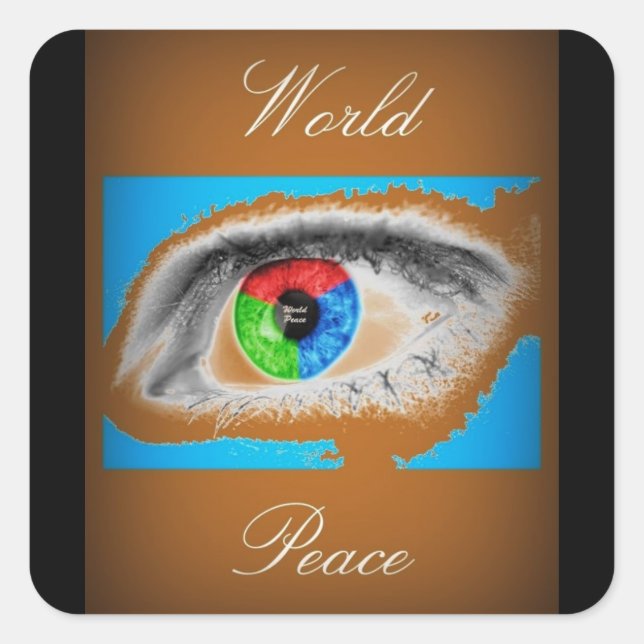 WORLD PEACE SQUARE STICKER (Front)