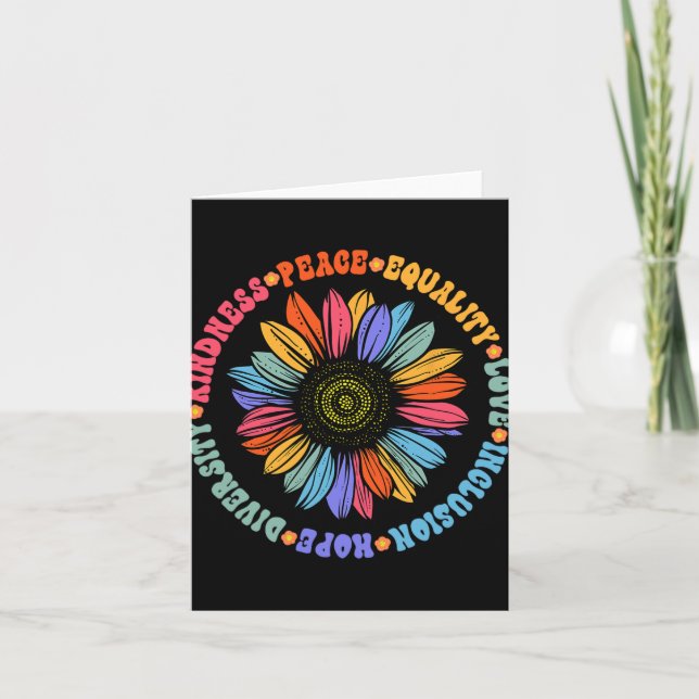 World Peace Supporter Sunflower Floral Outfit Kind Card (Front)
