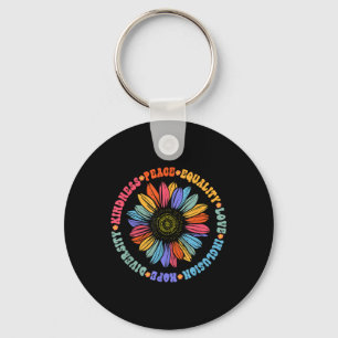 World Peace Supporter Sunflower Floral Outfit Kind Keychain