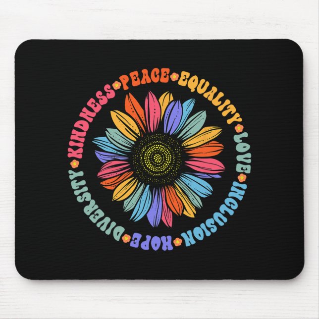 World Peace Supporter Sunflower Floral Outfit Kind Mouse Pad (Front)