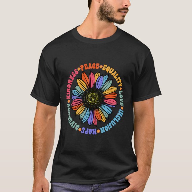 World Peace Supporter Sunflower Floral Outfit Kind T-Shirt (Front)