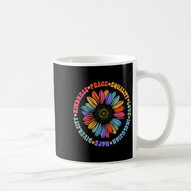 World Peace Suprter Sunflower Floral Outfit Kindne Coffee Mug (Right)