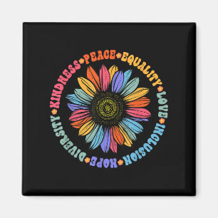World Peace Suprter Sunflower Floral Outfit Kindne Magnet
