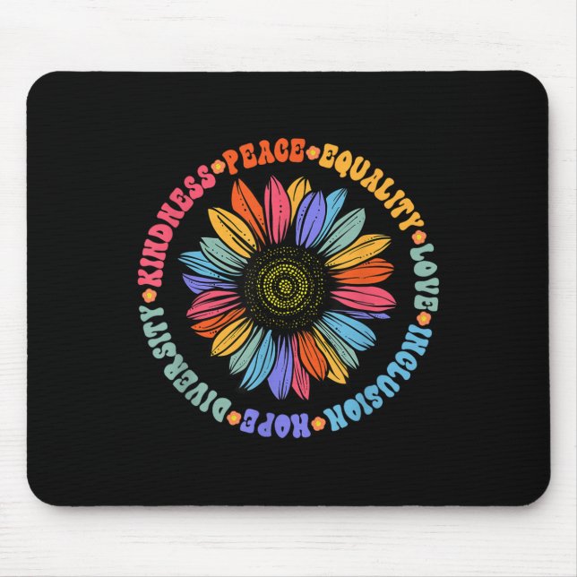 World Peace Suprter Sunflower Floral Outfit Kindne Mouse Pad (Front)