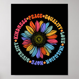 World Peace Suprter Sunflower Floral Outfit Kindne Poster