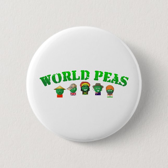 World Peas 2 Inch Round Button (Front)