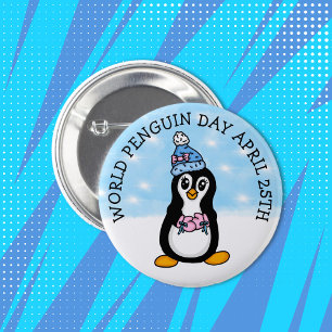 World Penguin Day April 25th Holiday   2 Inch Round Button