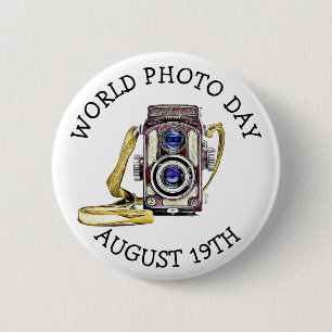 World Photo Day August 19th button