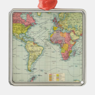 World political Map Metal Ornament