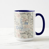 World Postage Stamps Pattern