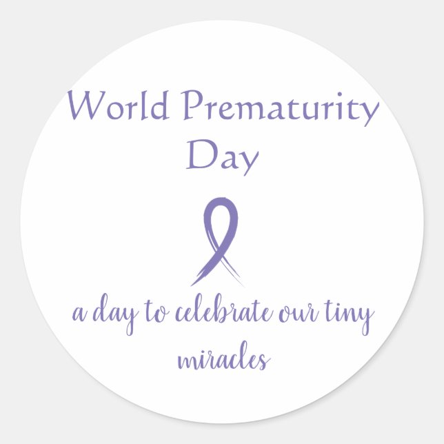 World Prematurity Day round stickers (Front)