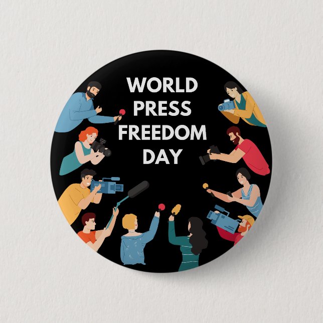World Press Freedom Day 2 Inch Round Button (Front)