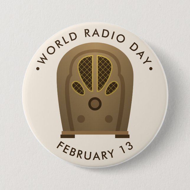 World Radio Day 3 Inch Round Button (Front)