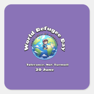 World Refugee Day. 20 June Square Sticker