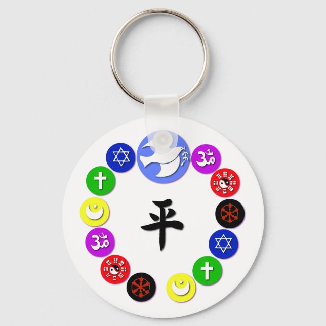 World Religion Symbols Keychain (Front)