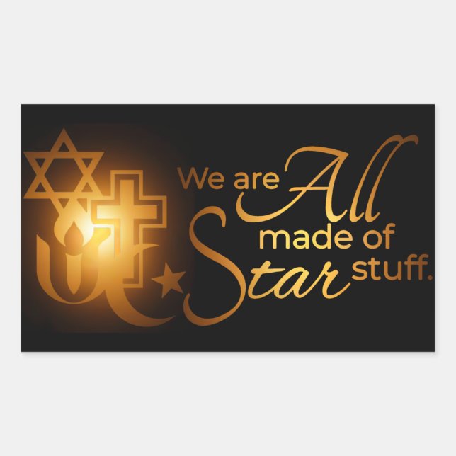 World religions all made of star stuff  sticker (Front)