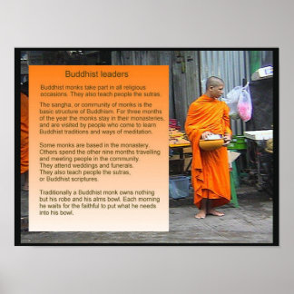 World Religions, Buddhidm, Buddhist leaders, monks Poster