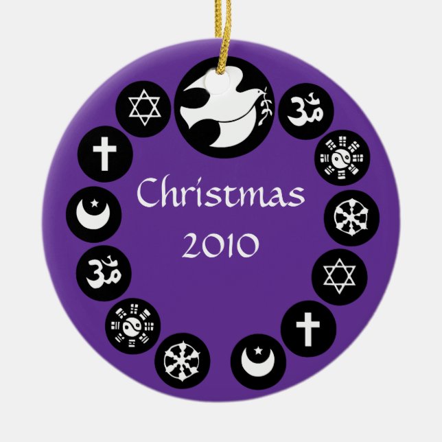 World Religions Holiday Ornament (Front)