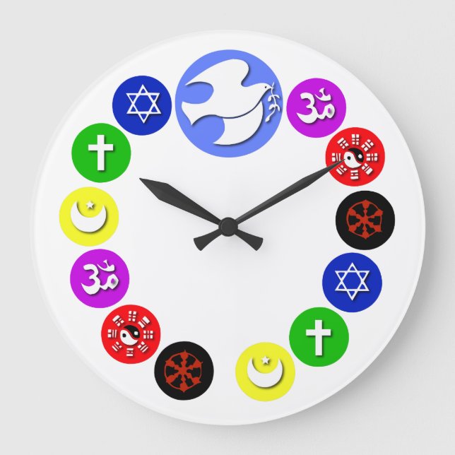 World Religions in Colour Large Clock (Front)