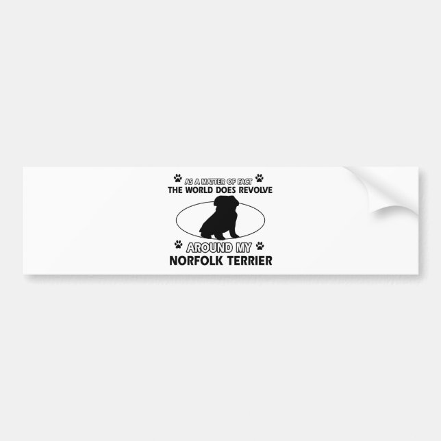 World revolves around my norfolk terrier bumper sticker (Front)